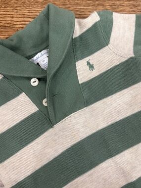 Polo Ralph Lauren Baby Stripe French Rib Cotton Rugby Coverall Soft 9 Month NWOT